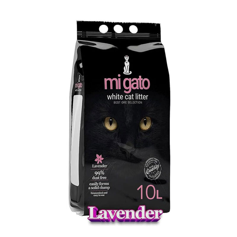 Migato Cat Litter – White Cat Litter with Multiple Scents – 10 Liters (Lavender Scent)