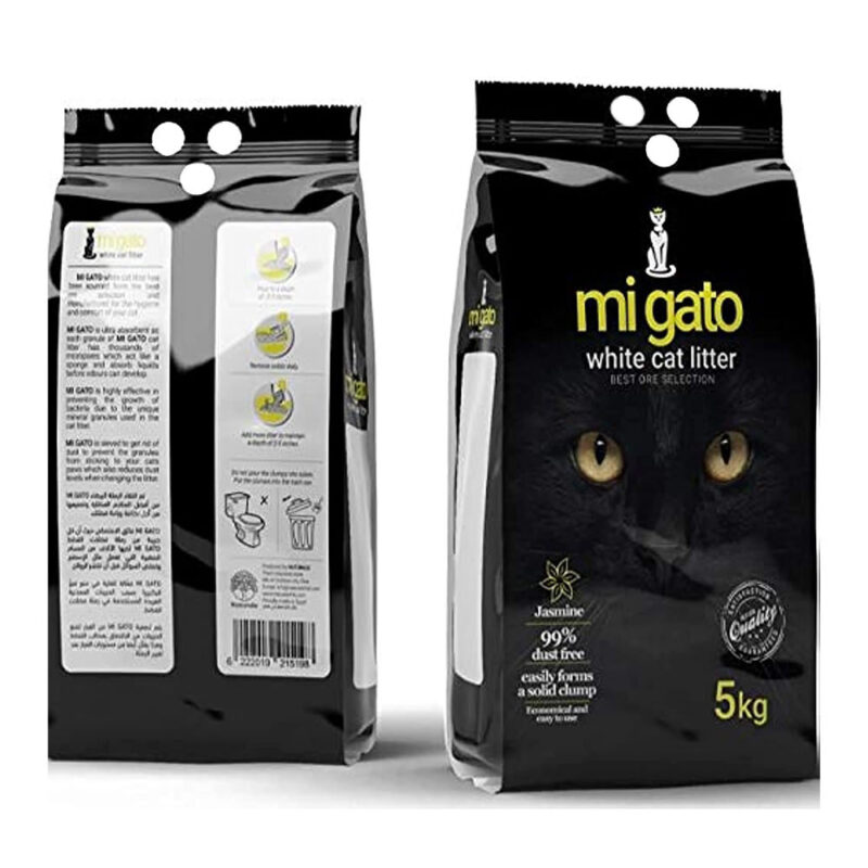Migato Cat Litter – White Cat Litter with Multiple Scents – 5 Liters (Jasmine Scent)