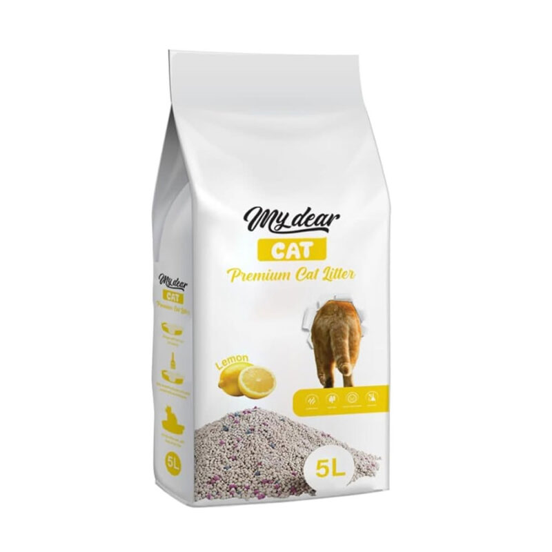 My Dear Cat Litter – Dark, 100% Fast Clumping, 5L, Lemon Scent