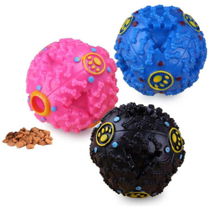 WESEEDOO Pet Toy – Slow Feeder Ball for Medium & Large Dogs, Soft Chew Bite Toy, Small Black - Image 3