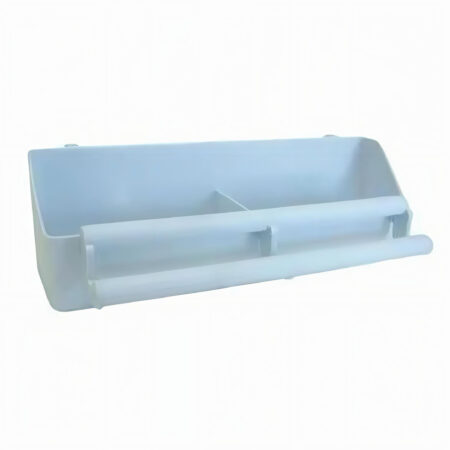 Lot of 2 Bird Cage Double Plastic Seed & Water Feeder Cups