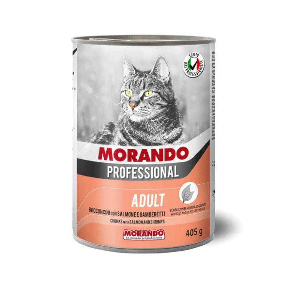 Morando Cat Chunks with Salmon and Shrimps 405g