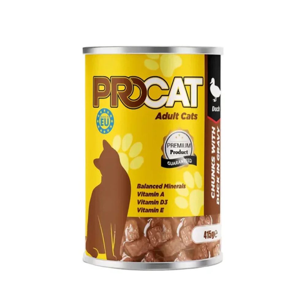 Pro Cat Wet Food For Adult In Chunks In Gravy With Duck 415G