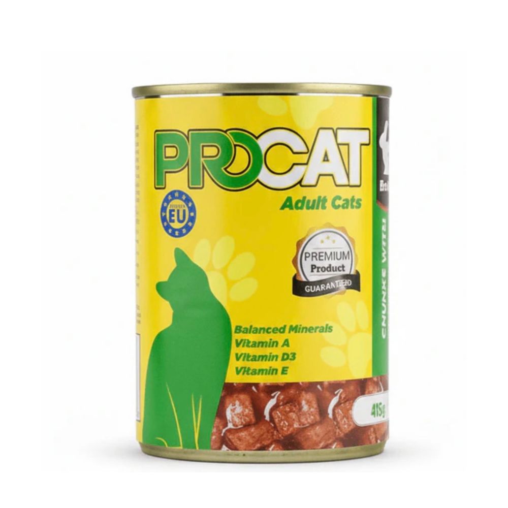 Pro Cat Adult Cat Food Chunks with Rsbbit in Gravy Complete Wet Food 415g