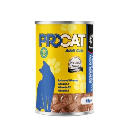 Pro Cat Wet Food For Adult in Chunks in Gravy with Salmon 415G