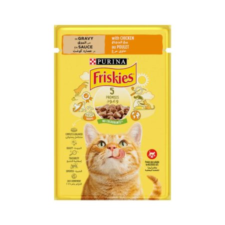 Purina Friskies Chicken Chunks in Gravy Wet Cat Food Pouch 85g