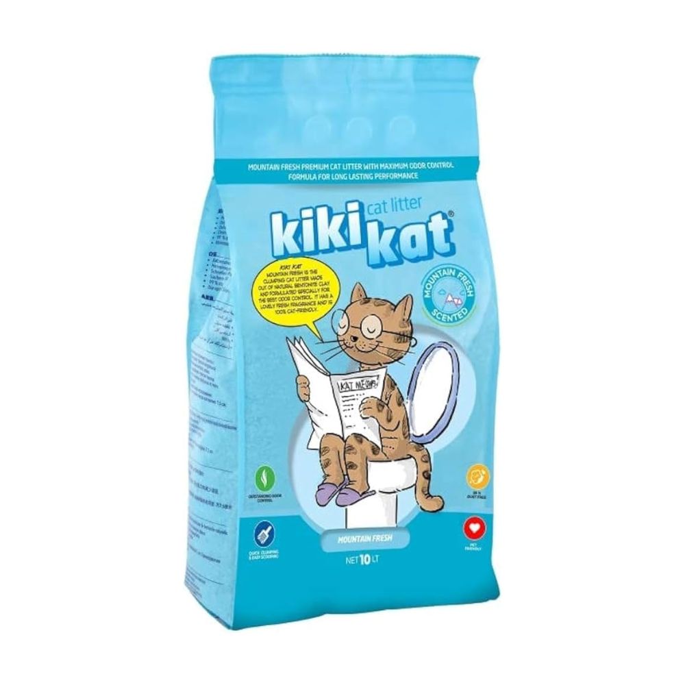 Kiki Kat White Bentonite Clumping Cat Litter –Mountain Fresh-10 L